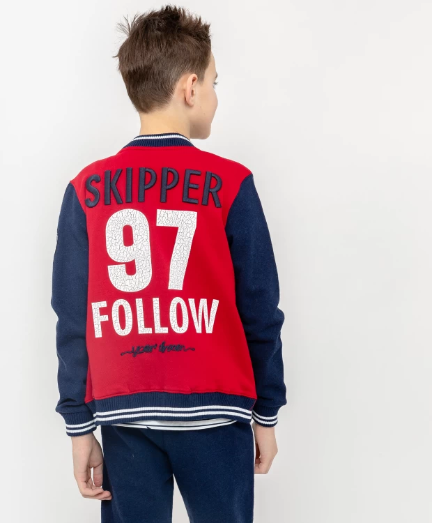 фото Красно-синяя толстовка из футера gulliver (140)