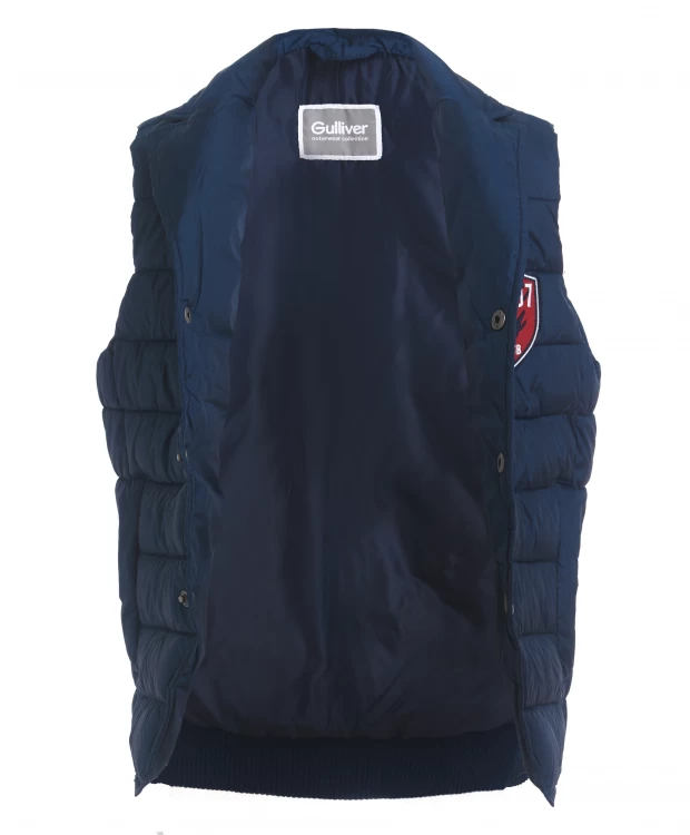 фото Утепленный синий жилет gulliver (164)