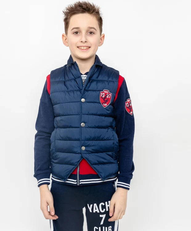 фото Утепленный синий жилет gulliver (164)