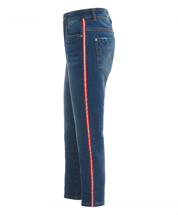 фото Голубые джинсы с лампасами gulliver (152)