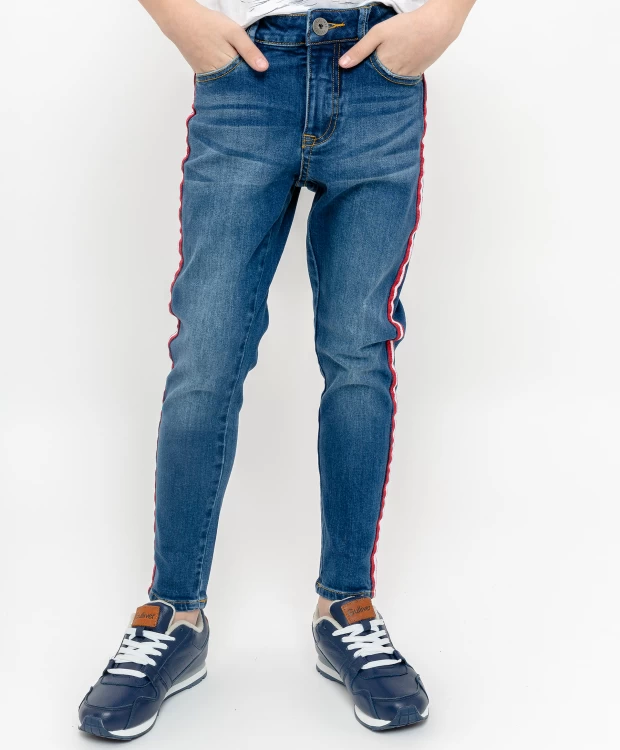 фото Голубые джинсы с лампасами gulliver (152)