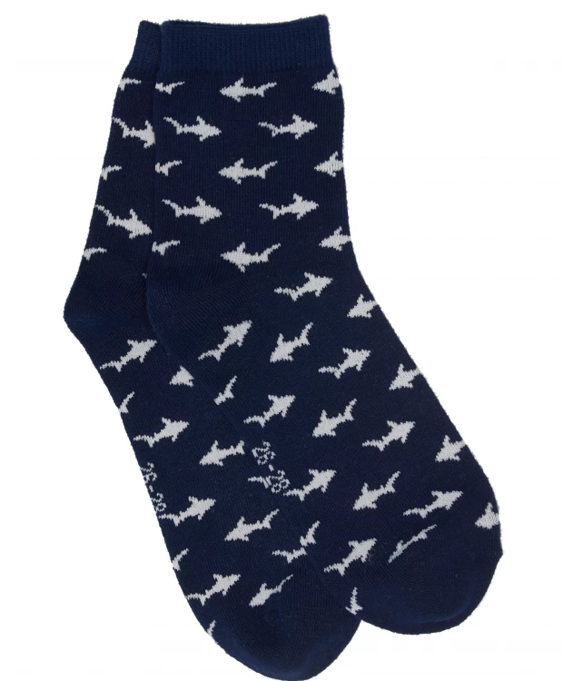 Синие носки с орнаментом Акулы Gulliver (22-24)