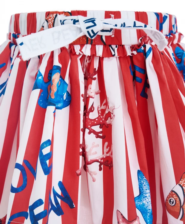 Полосатая юбка с орнаментом Обитатели океана Gulliver