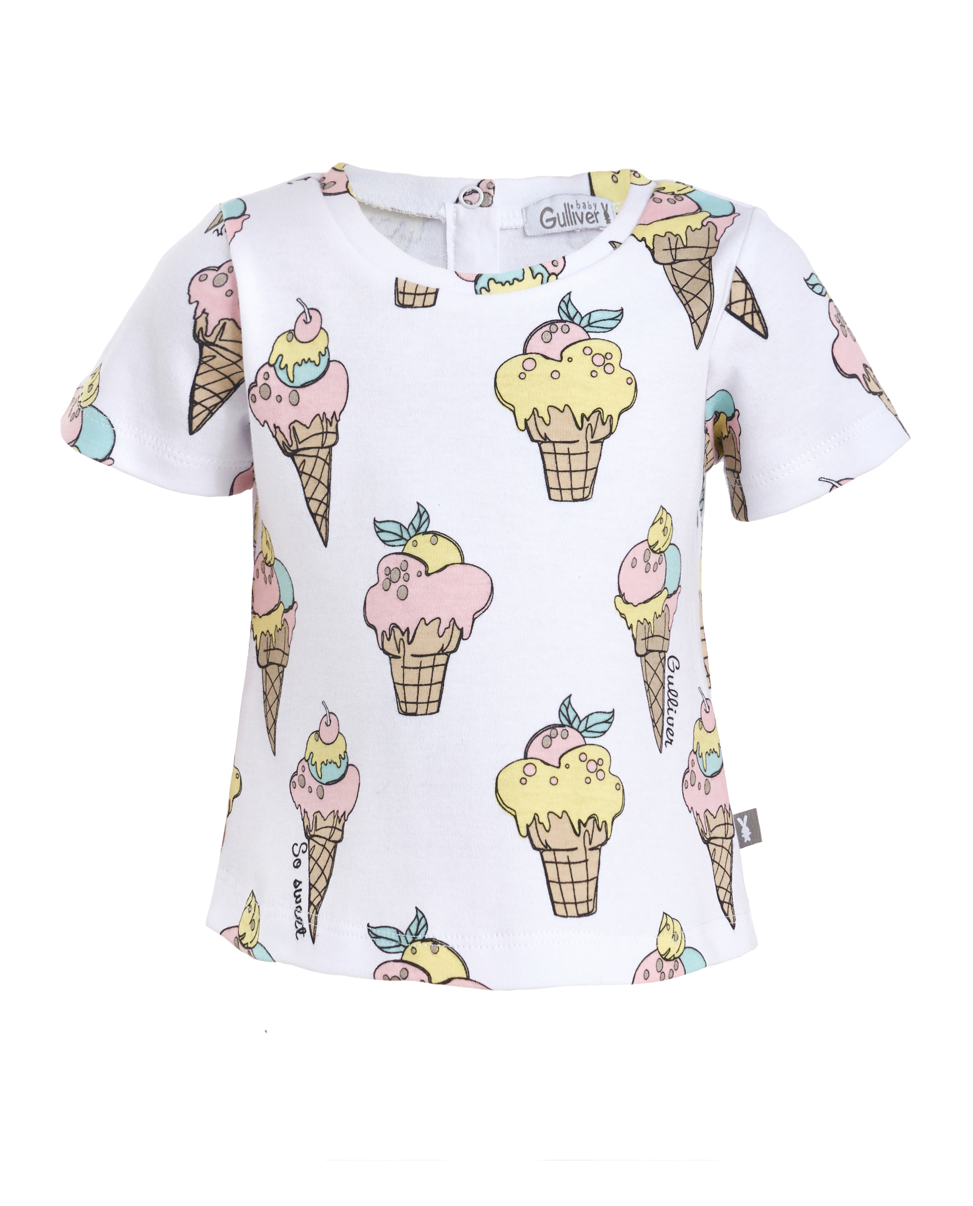 фото Белая футболка с орнаментом мороженое gulliver gulliver baby