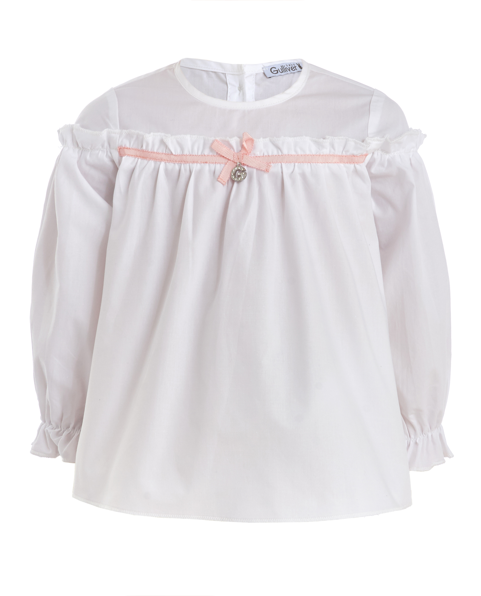

Белая блузка с бантом Gulliver, Белый, 11931GBC2201