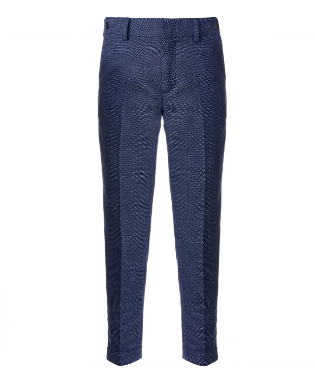 Синие зауженные брюки с манжетами Gulliver (146)