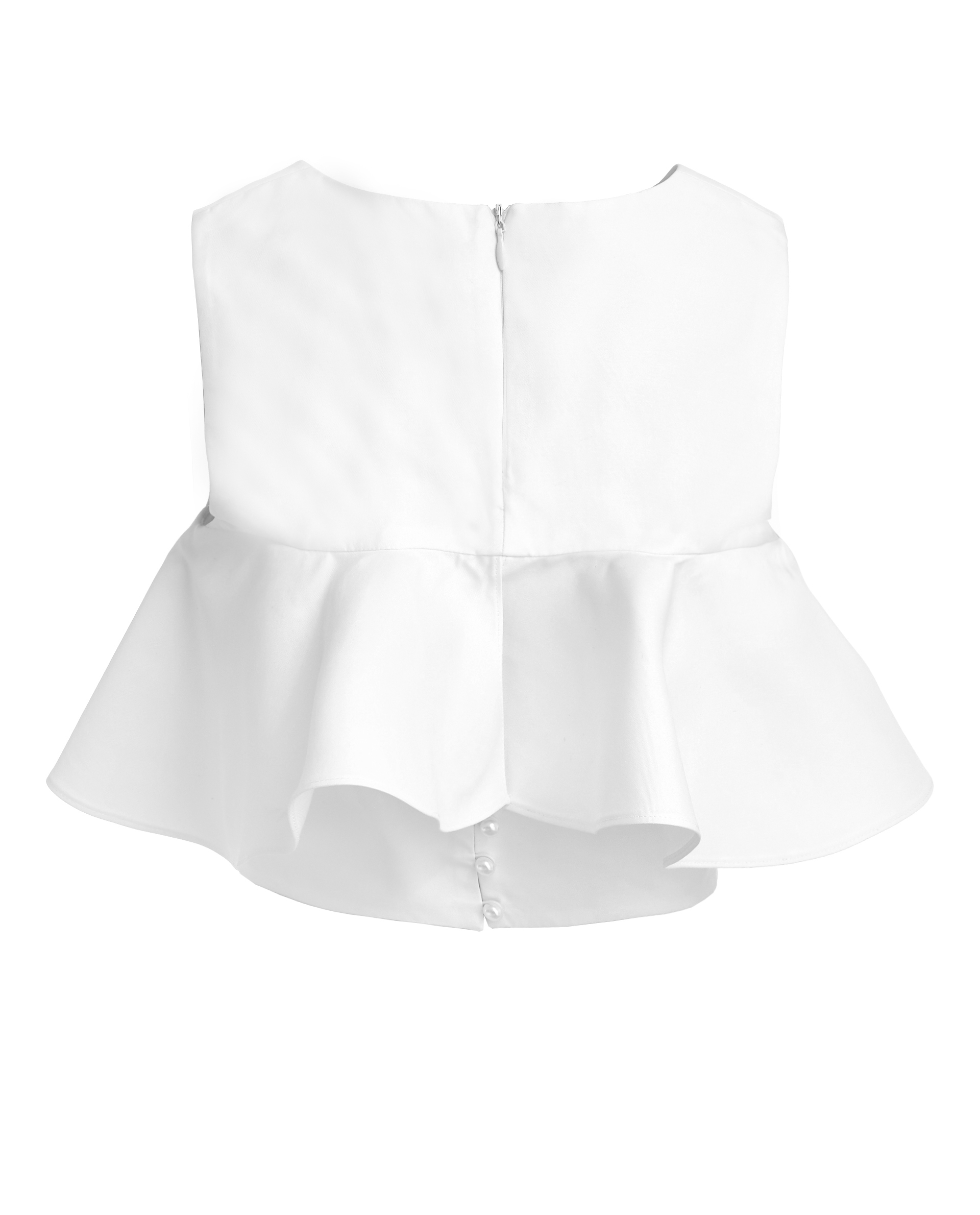 Белая блузка с воланом Gulliver 119GPGJC2201, размер 164, цвет белый - фото 2