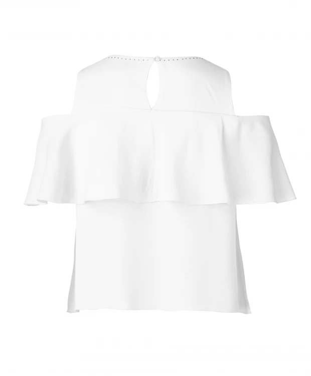 фото Белая блузка с воланом gulliver (152)