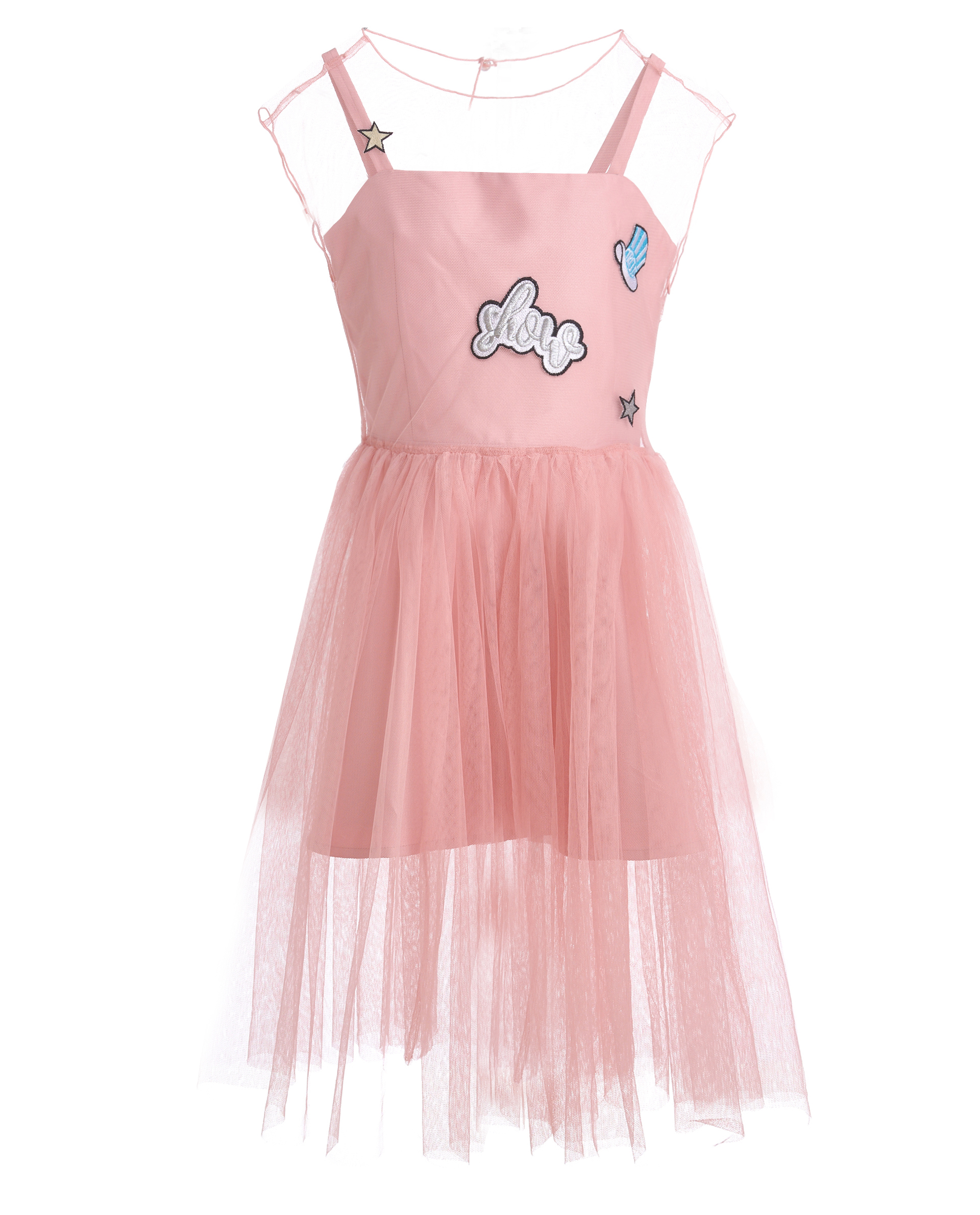 Розовое многослойное платье Gulliver 119GPGJC2901, размер 158, цвет розовый - фото 1