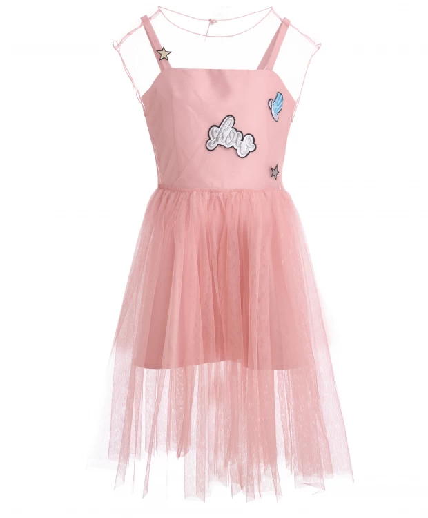 Розовое многослойное платье Gulliver