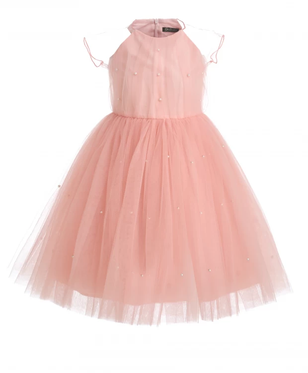 Розовое нарядное платье из сетки Gulliver
