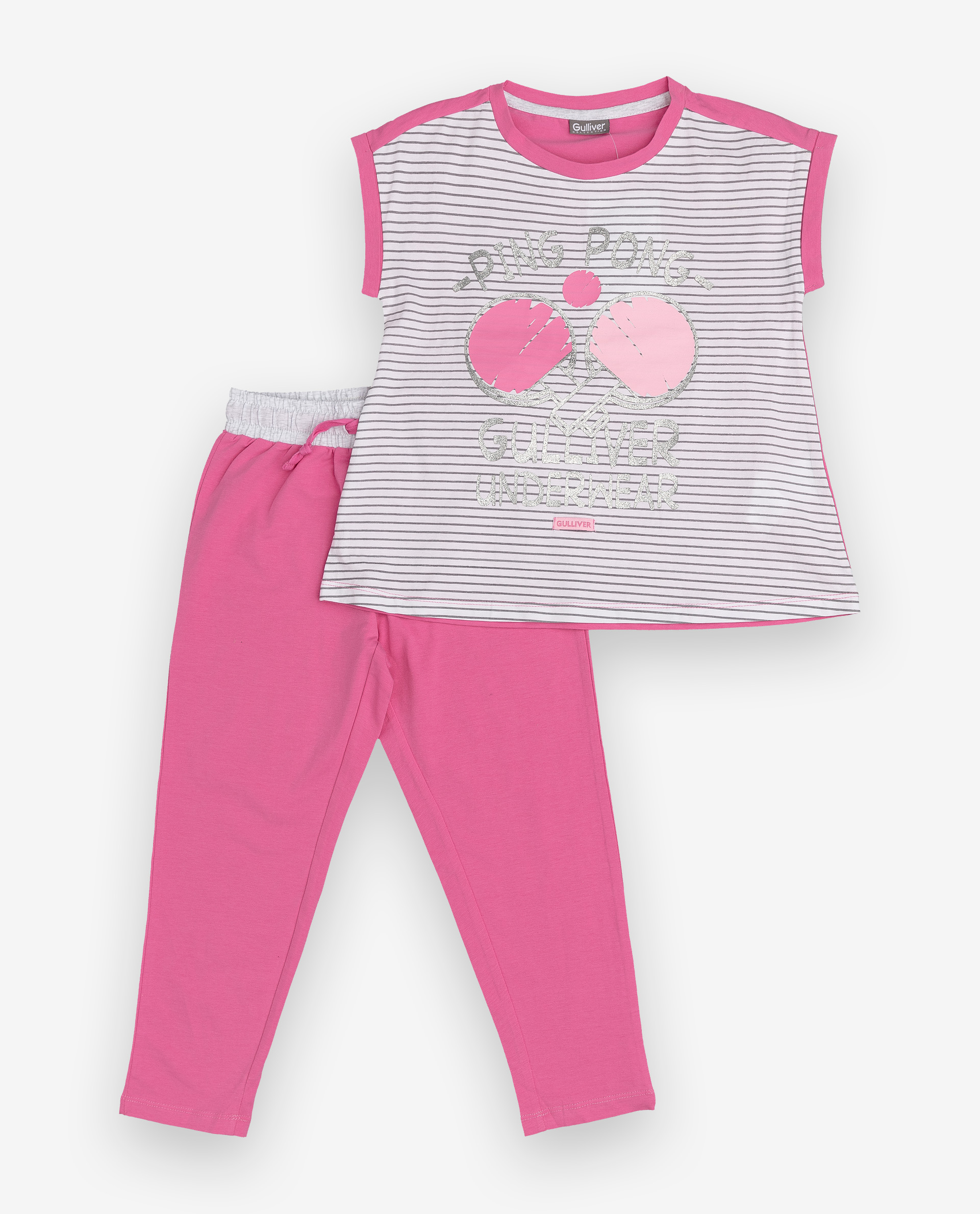 Пижама с брюками Gulliver 12000GC9701, размер 98-104, цвет розовый