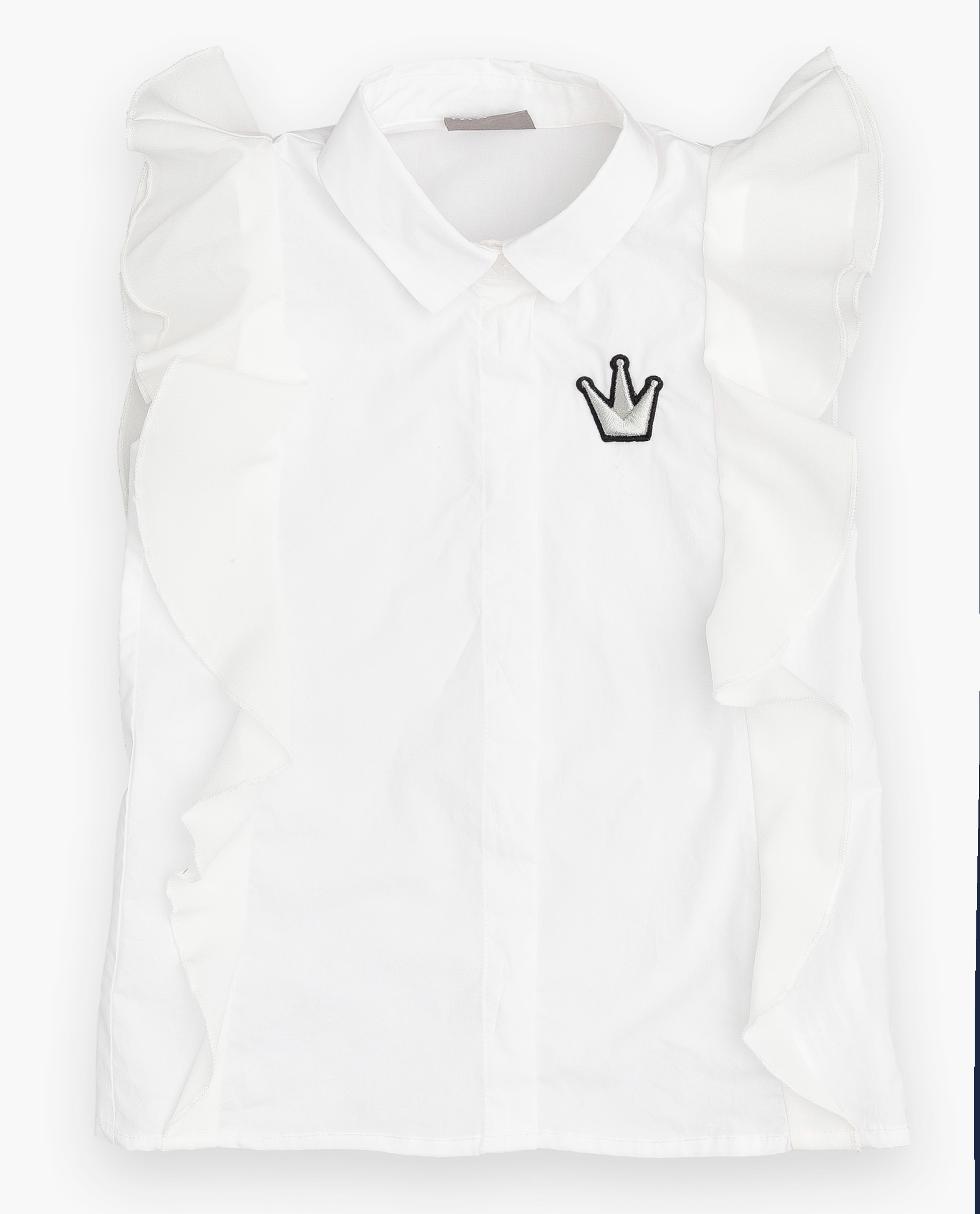 Белая блузка с коротким рукавом Gulliver 12001GMC2202, размер 104, цвет белый - фото 5