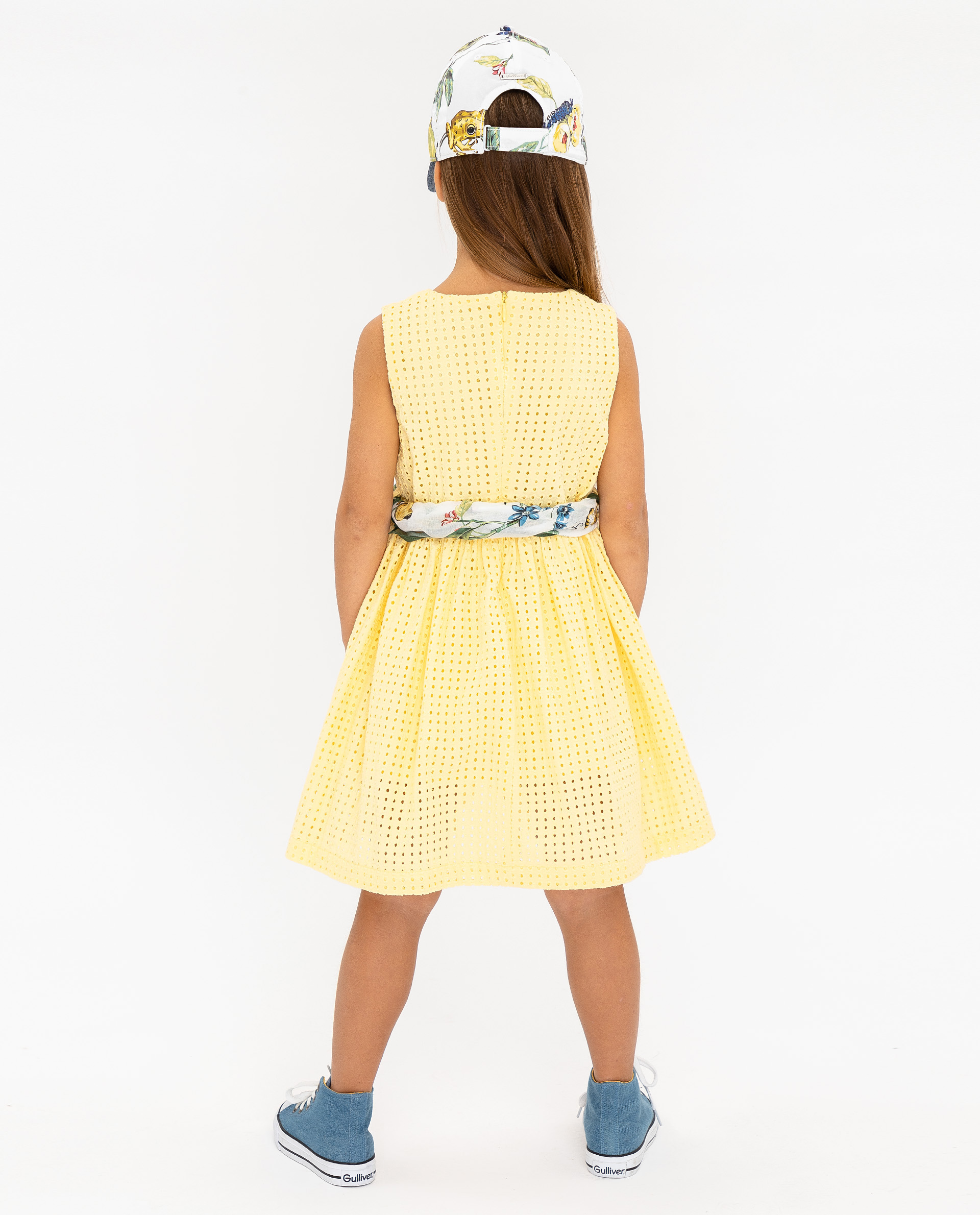 Комплект из платья и платка Gulliver 12002GMC2502, размер 98, цвет желтый - фото 5