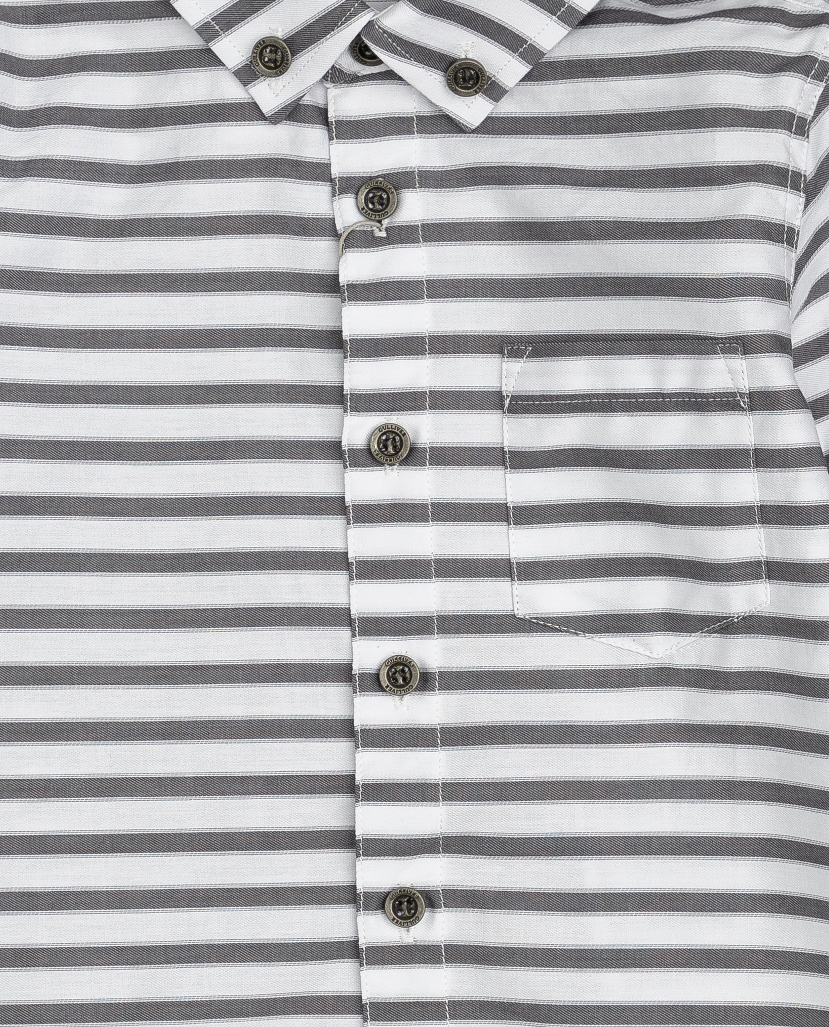 Рубашка в полоску Gulliver 12005BMC2303, размер 110, цвет белый - фото 3