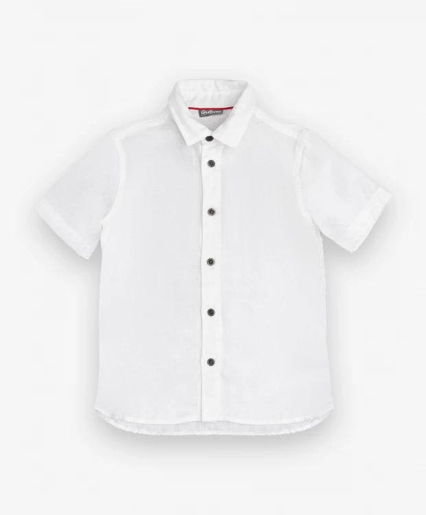 фото Белая рубашка с коротким рукавом gulliver (110)