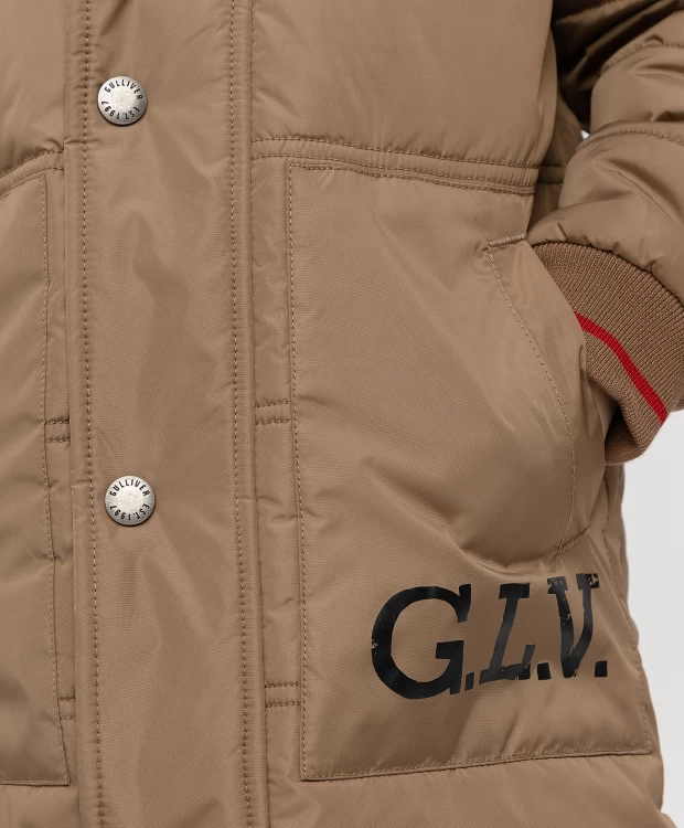 Бежевая утепленная куртка Gulliver (116), размер 116, цвет бежевый Бежевая утепленная куртка Gulliver (116) - фото 5