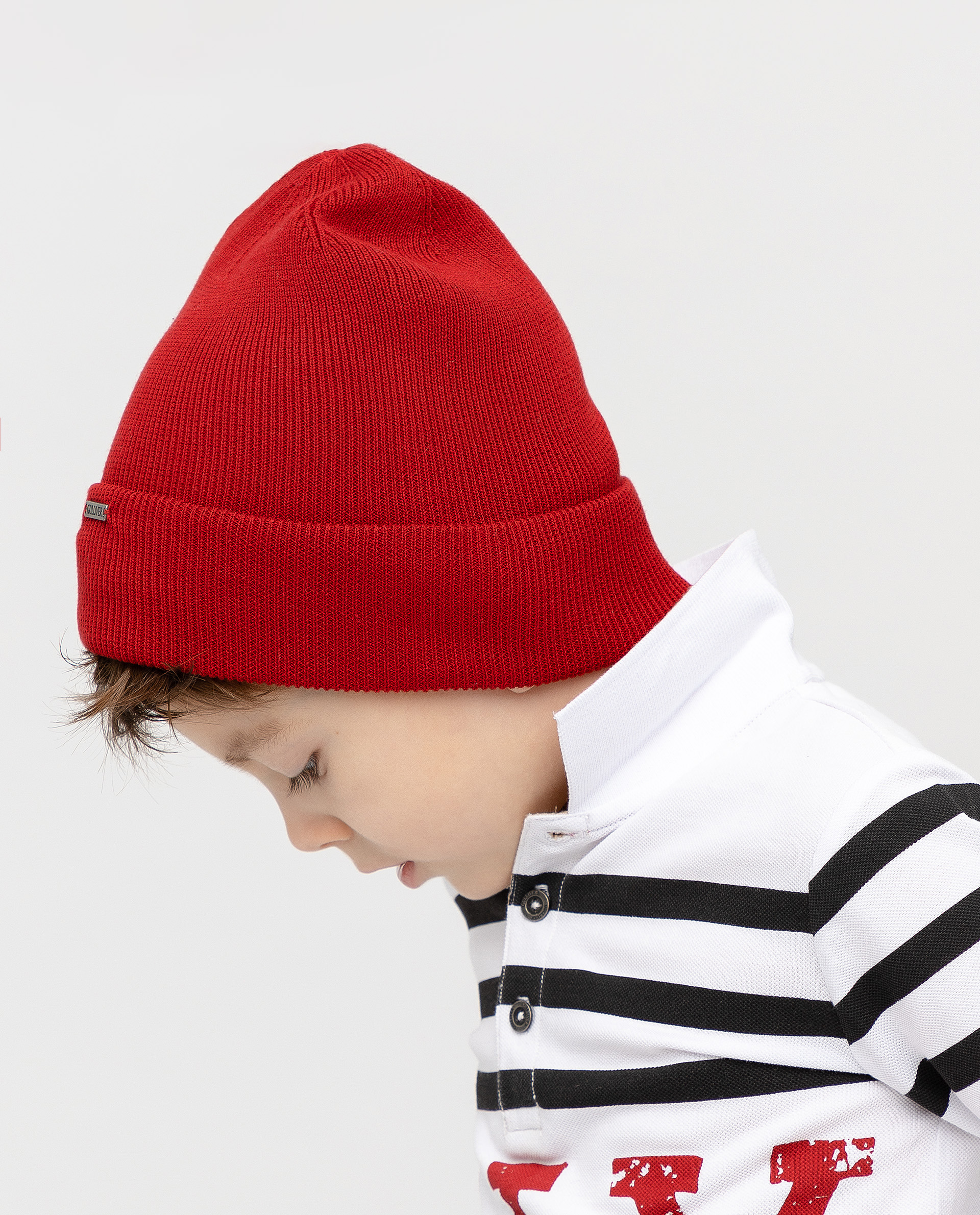Красная вязаная шапка Gulliver 12005BMC7305, размер 52 - фото 2