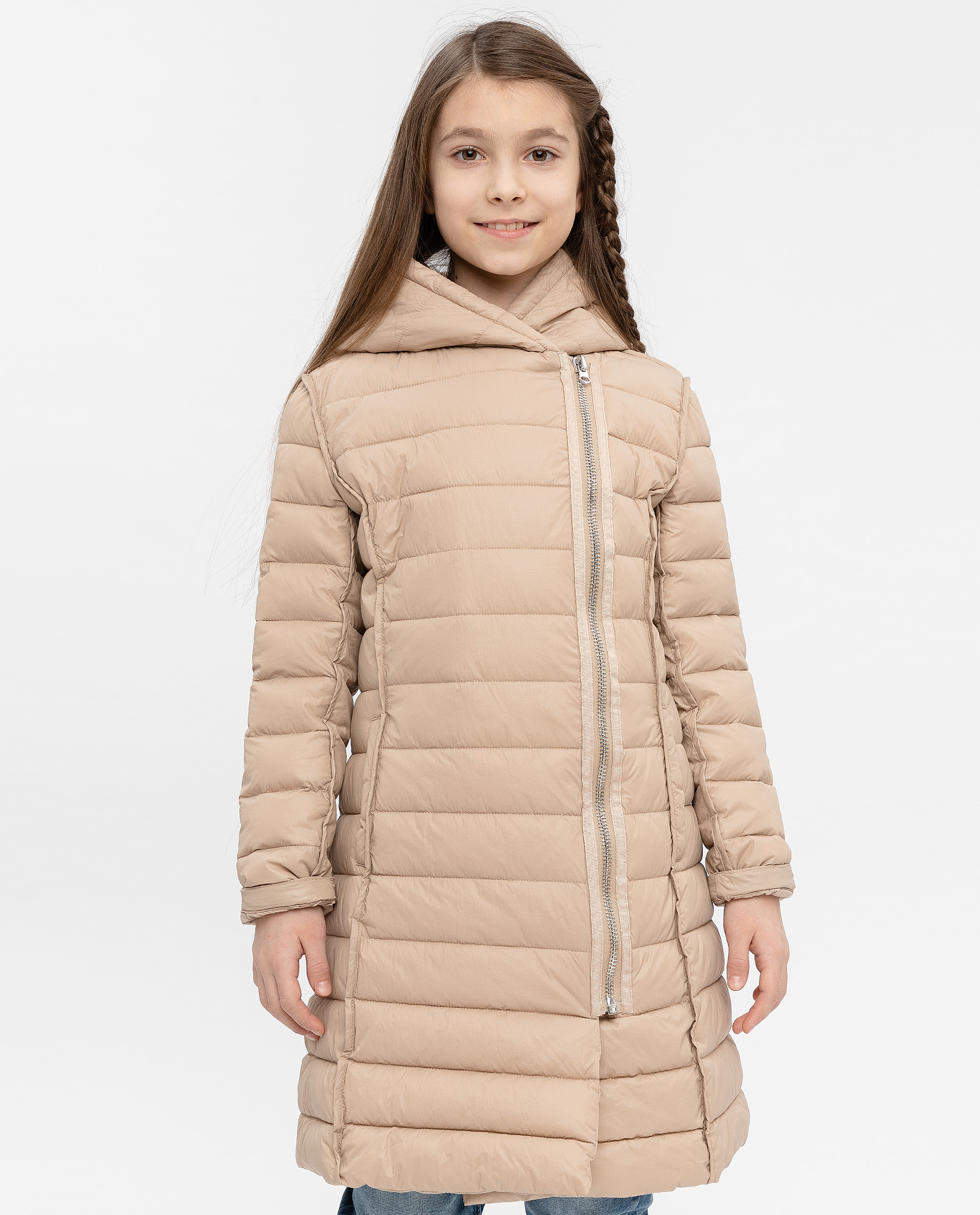 Бежевое демисезонное пальто Gulliver 12008GJC4501, размер 158, цвет бежевый - фото 1