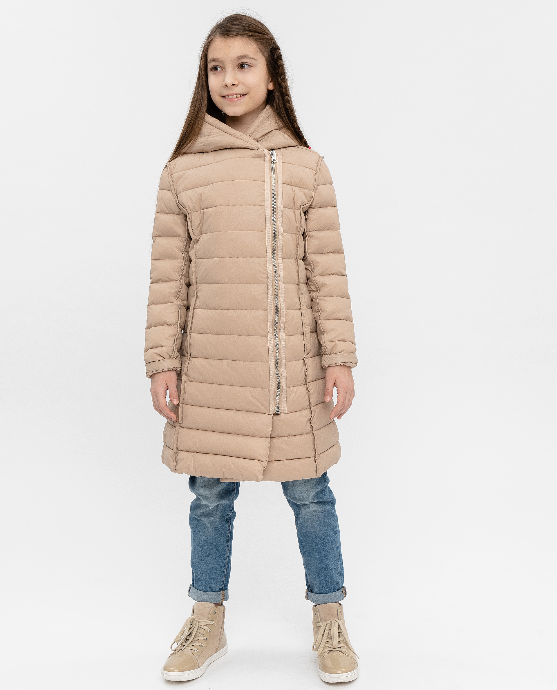 Бежевое демисезонное пальто Gulliver 12008GJC4501, размер 164, цвет бежевый - фото 2