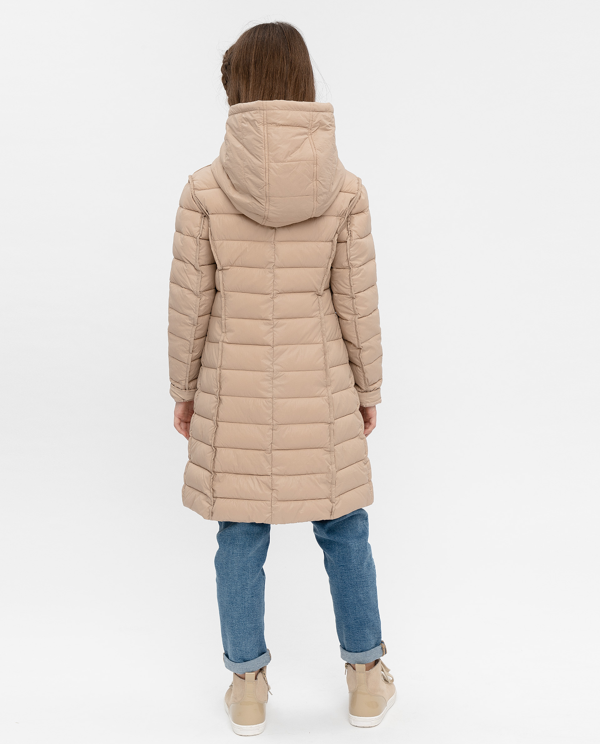 Бежевое демисезонное пальто Gulliver 12008GJC4501, размер 164, цвет бежевый - фото 4