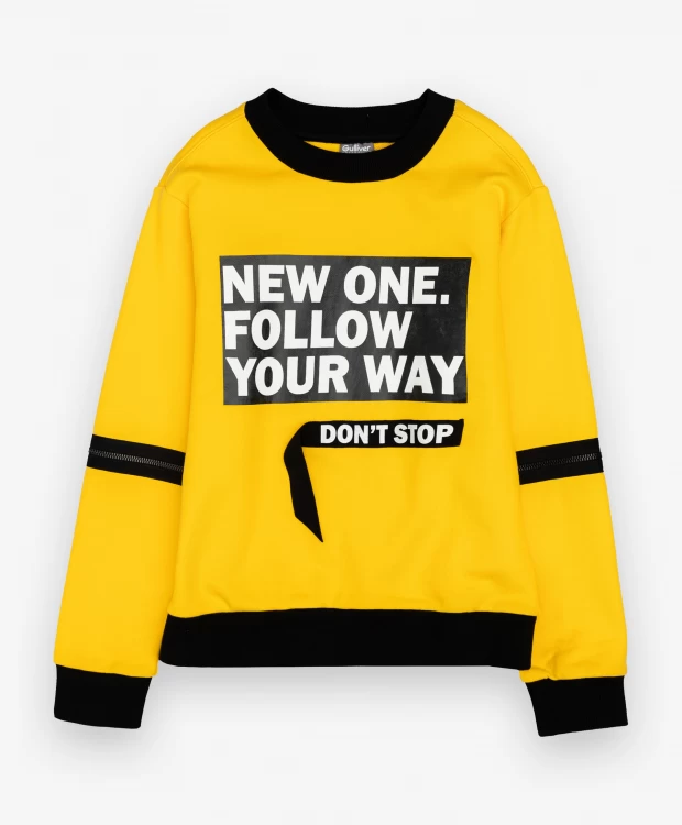 фото Желтая толстовка с принтом gulliver (146)