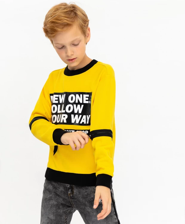 фото Желтая толстовка с принтом gulliver (146)