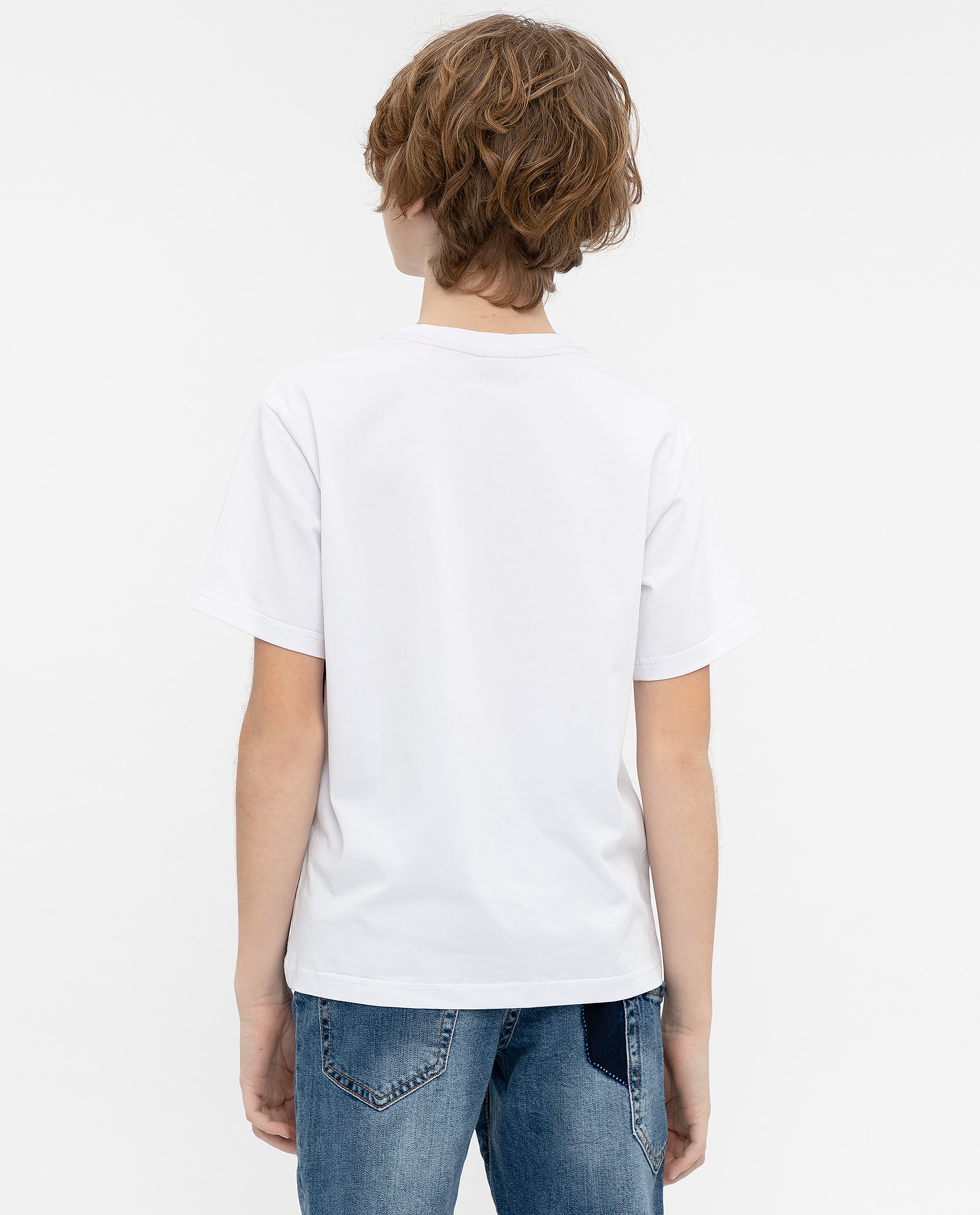 Белая футболка с принтом Gulliver 12012BJC1216, размер 140, цвет белый - фото 4