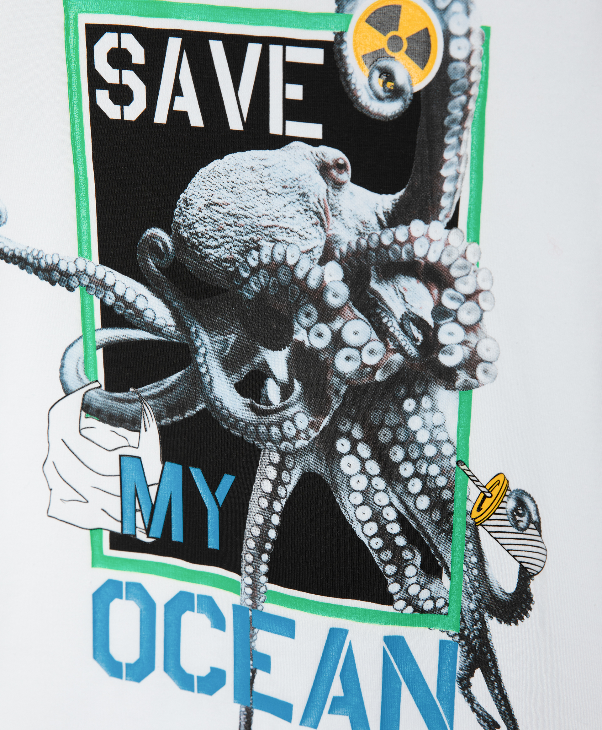Футболка Save My Ocean для мальчика Gulliver 120FBJC1206, размер 134, цвет белый - фото 4