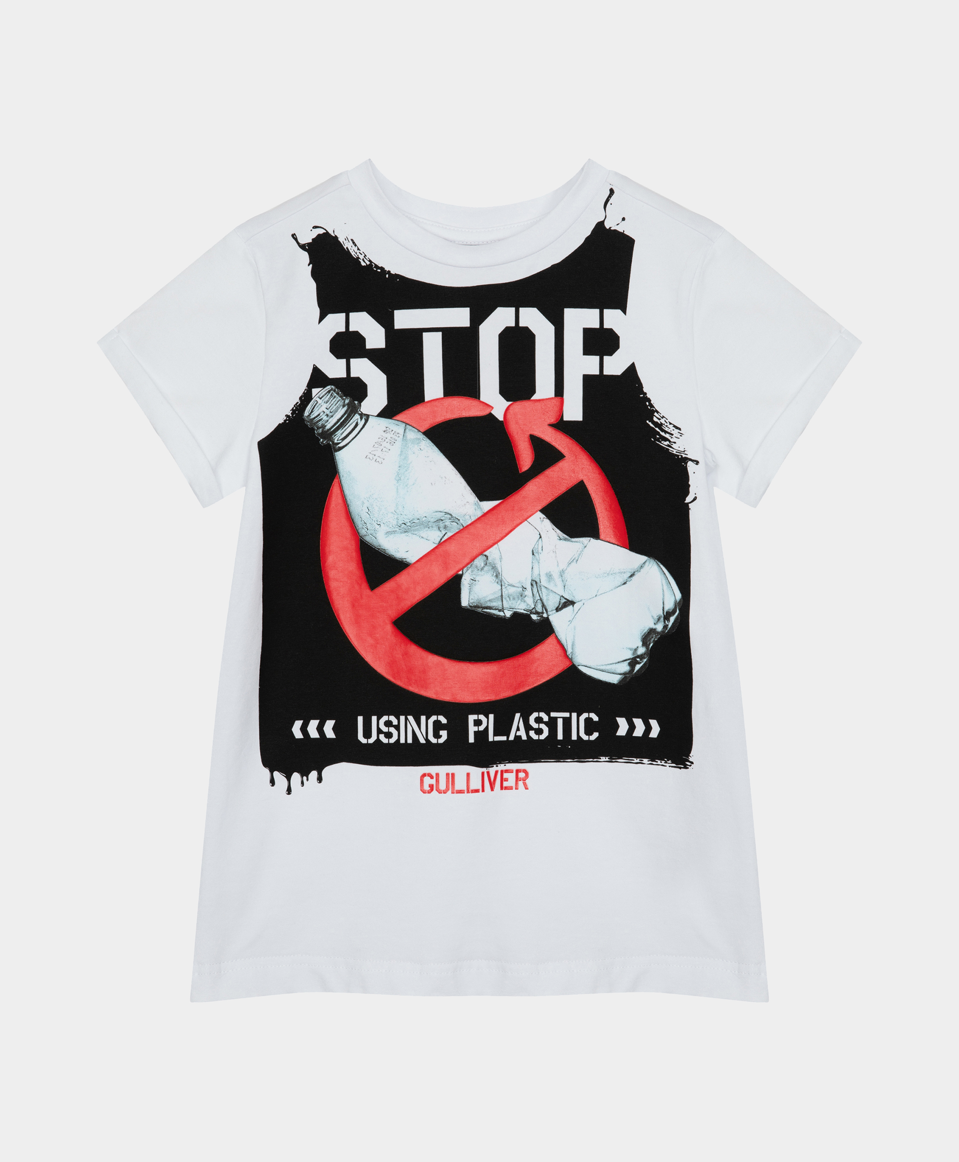 фото Футболка stop using plastic для мальчика gulliver