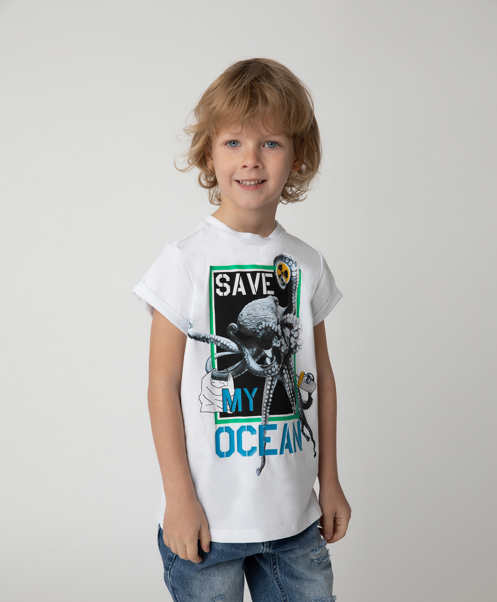 фото Футболка save my ocean для мальчика gulliver