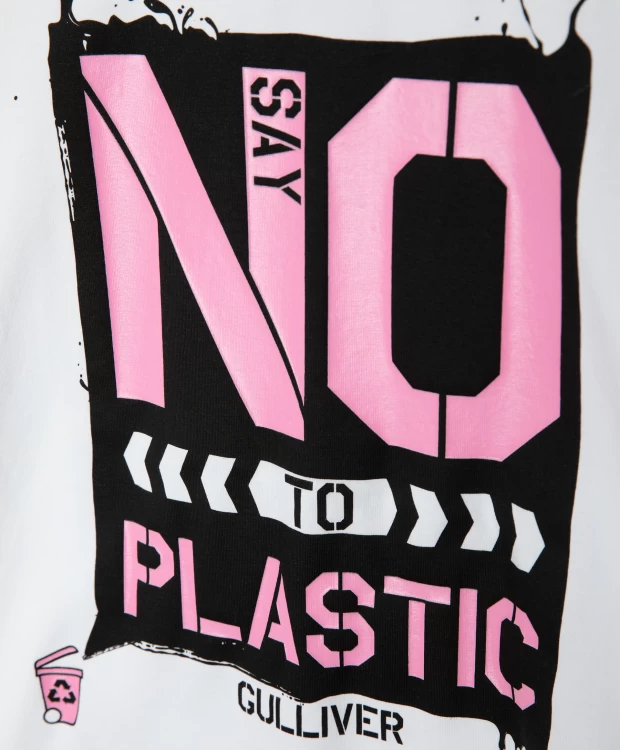 фото Футболка say no to plastic для девочки gulliver (164)