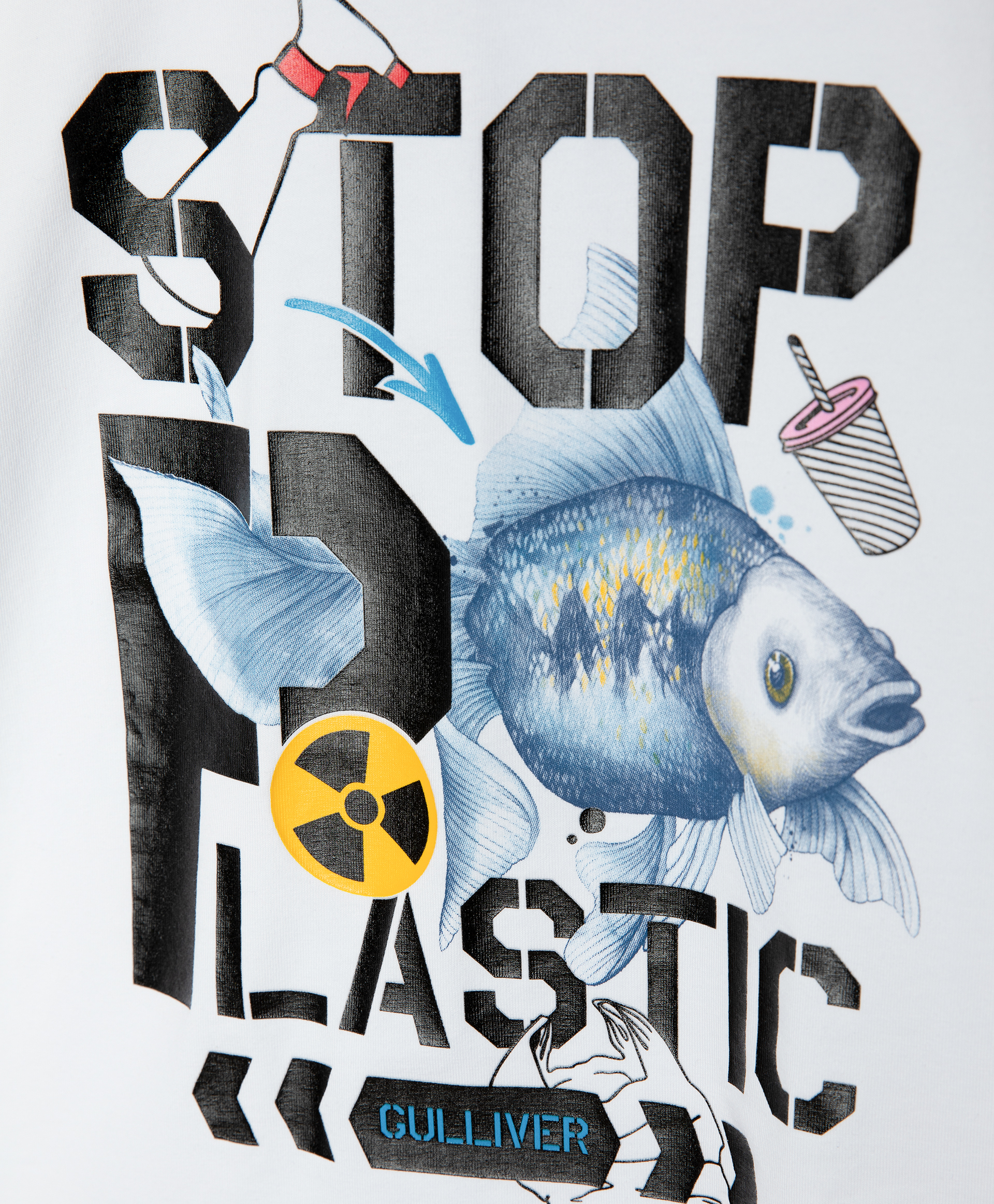 фото Футболка stop plastic для девочки gulliver