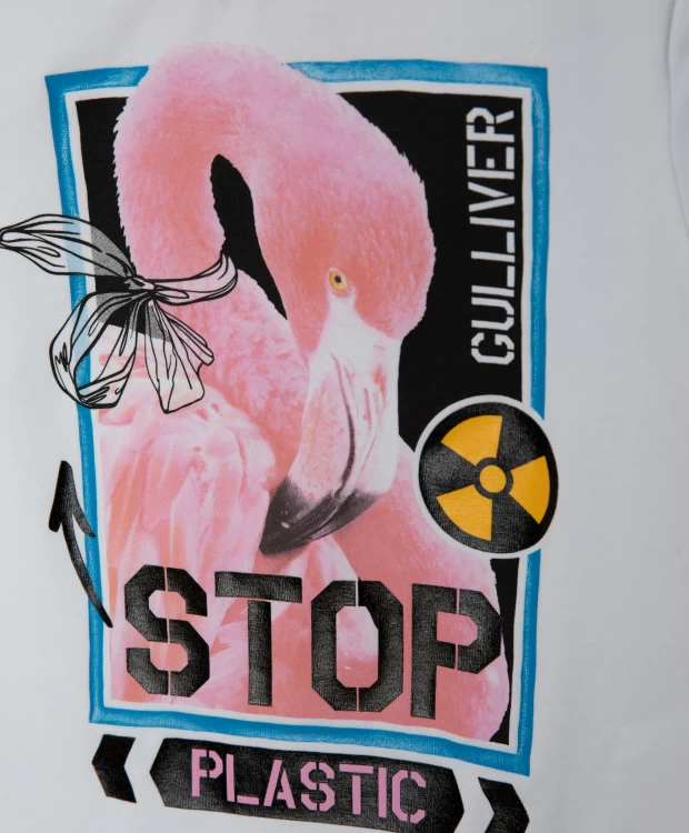 фото Футболка stop plastic для девочки gulliver (110)