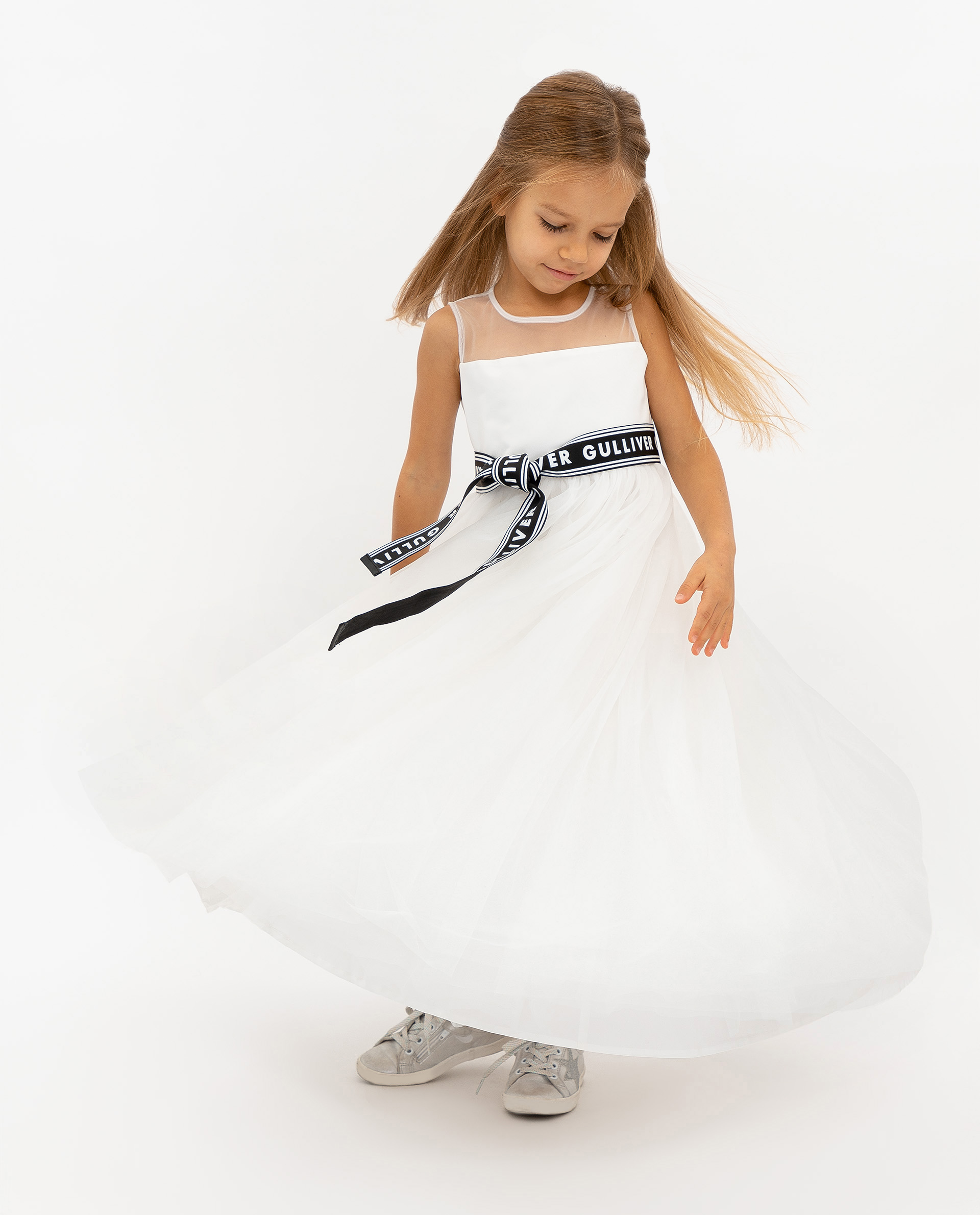 Белое нарядное платье Gulliver 120GPGMC2508, размер 104, цвет белый - фото 5