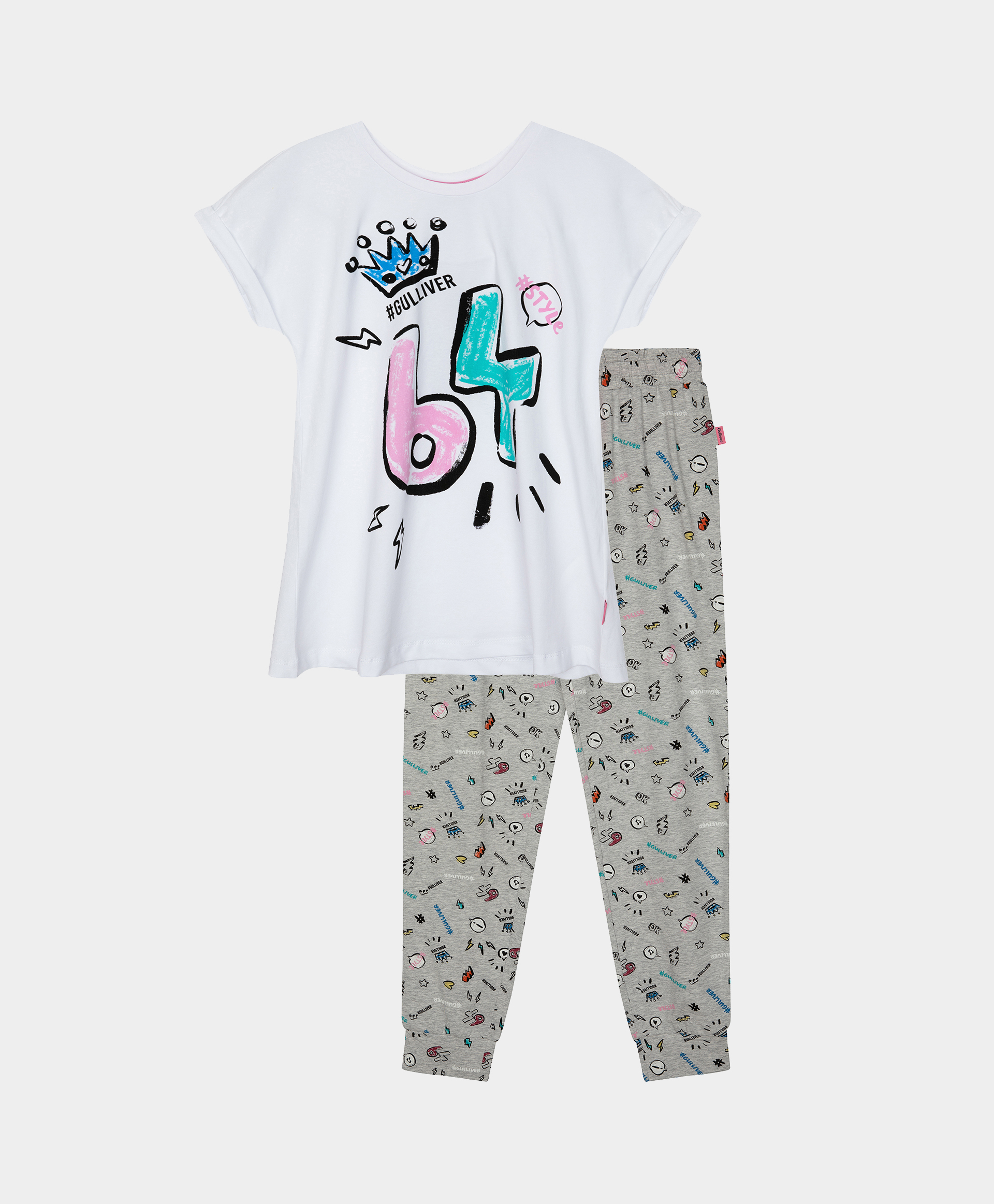 Пижама с принтом Gulliver 12100GC9701, размер 146-152, цвет мультицвет