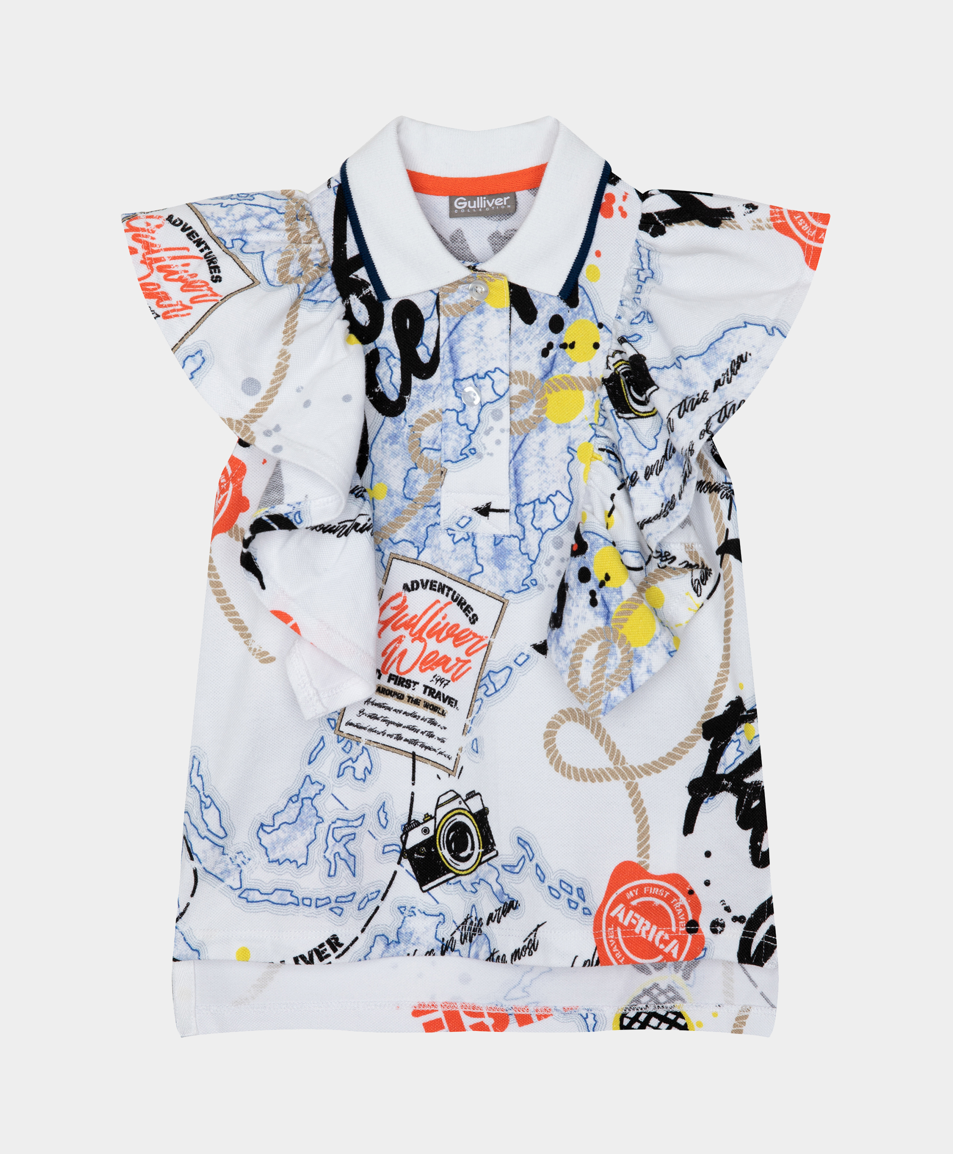 Блузка с коротким рукавом и принтом Gulliver 12102GMC1401, размер 116, цвет мультицвет - фото 3