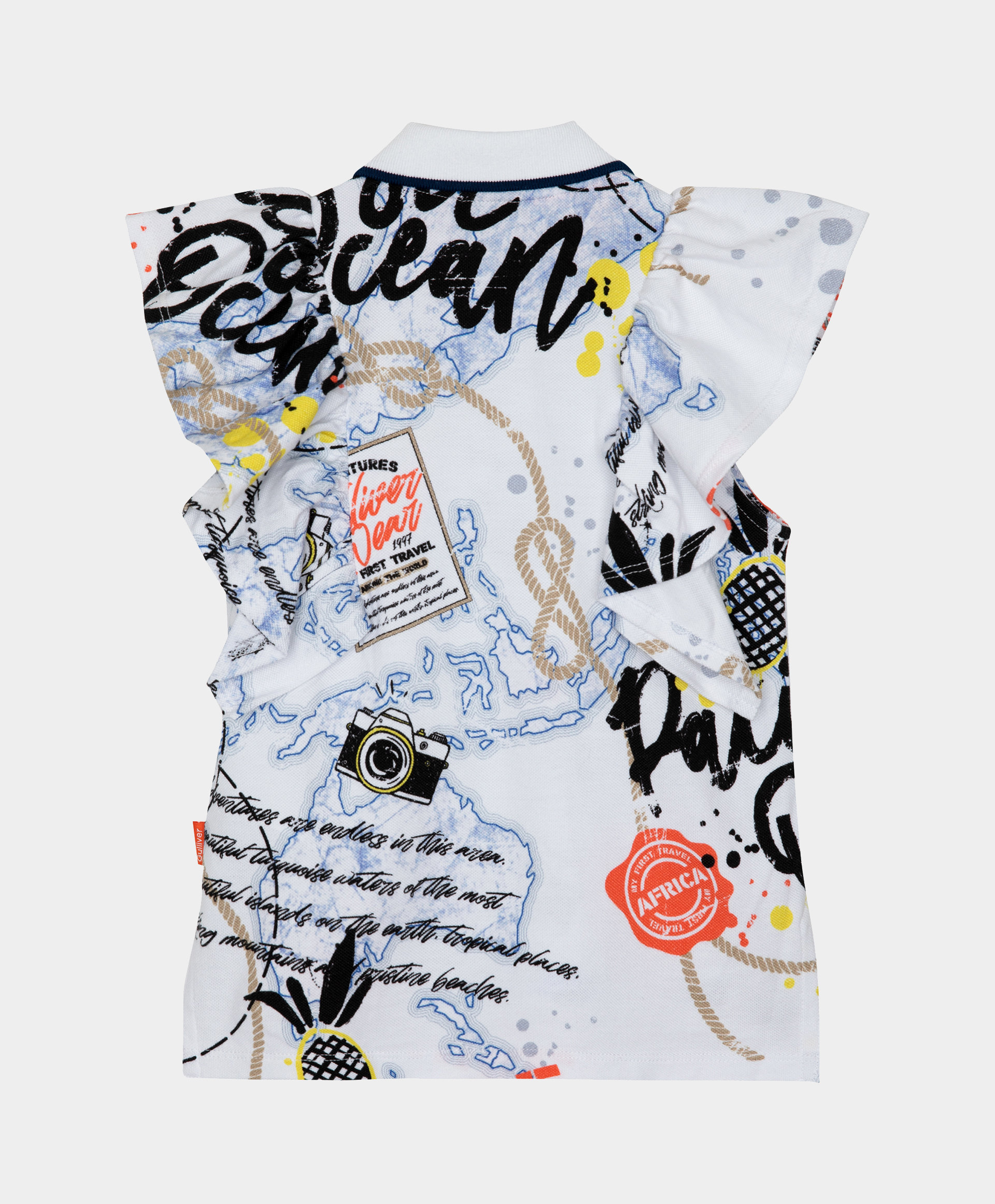 Блузка с коротким рукавом и принтом Gulliver 12102GMC1401, размер 128, цвет мультицвет - фото 4