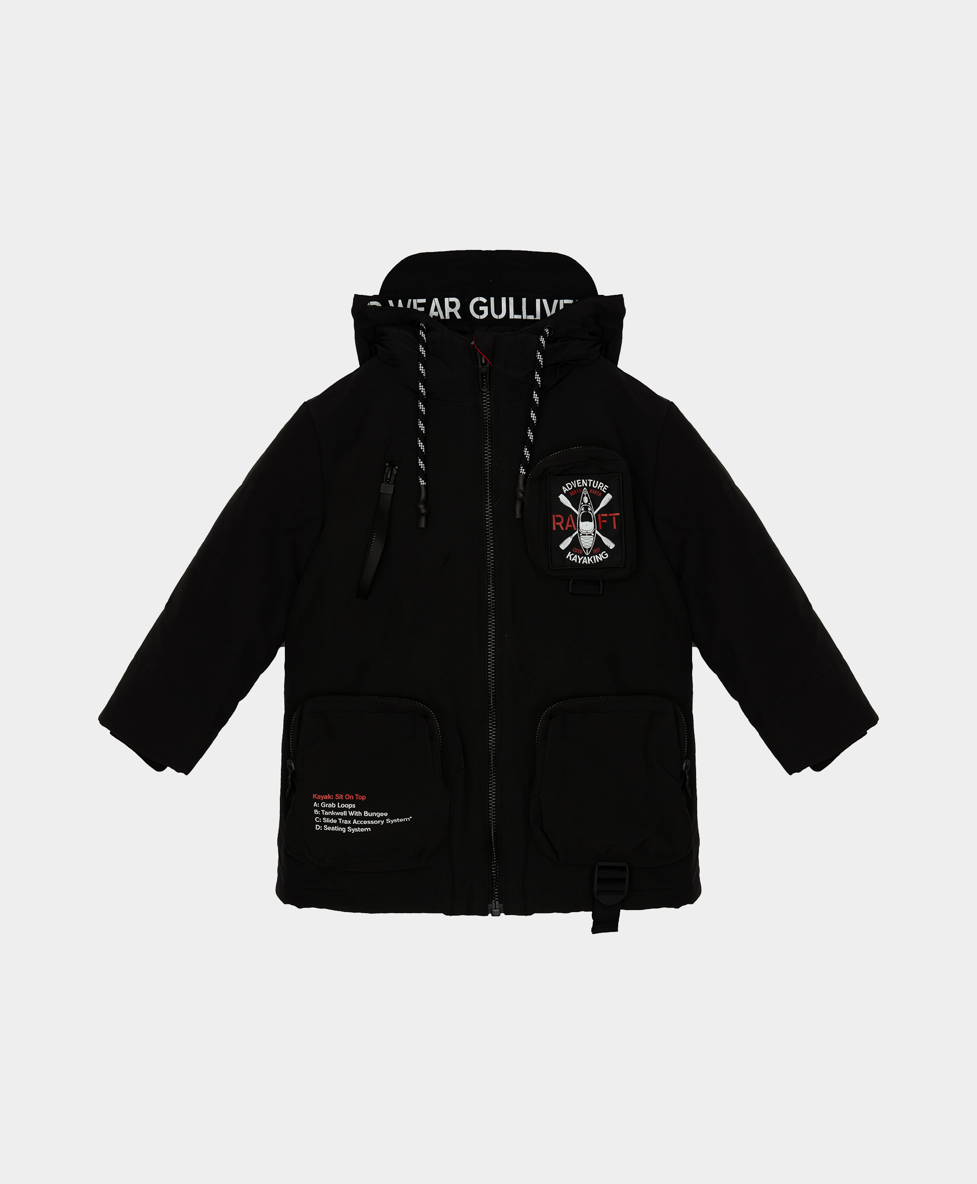 Купить 12106BMC4502, Куртка демисезонная черная с капюшоном Gulliver, черный, 98, Хлопок, Мужской, Демисезон, ВЕСНА/ЛЕТО 2021 (shop: GulliverMarket Gulliver Market)