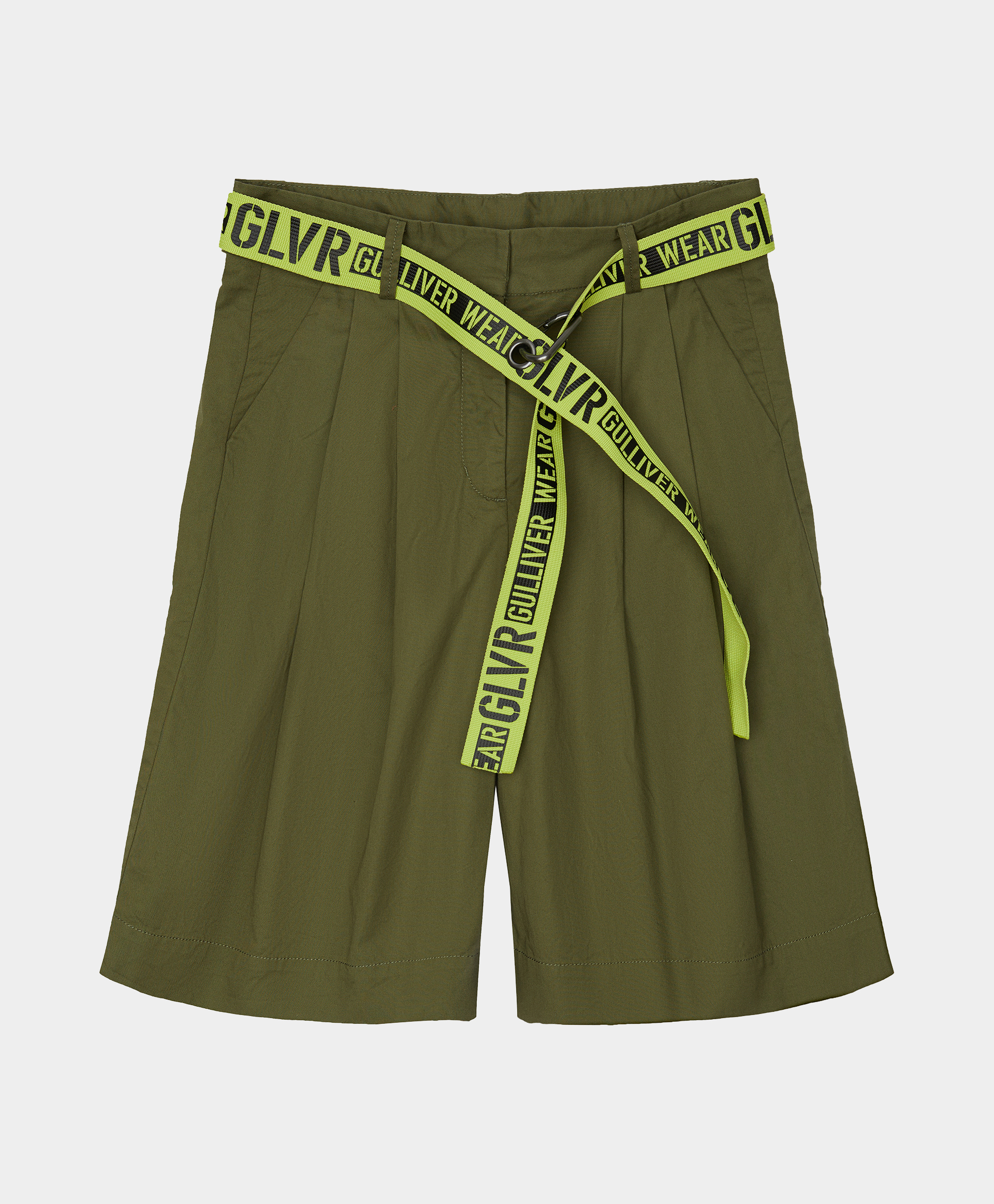 фото Шорты хаки с поясом gulliver