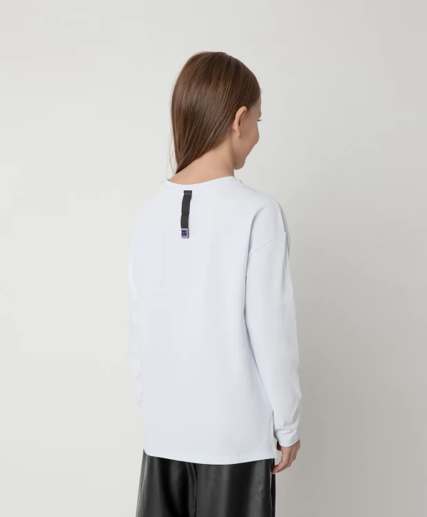 фото Лонгслив белый с принтом gulliver (152)