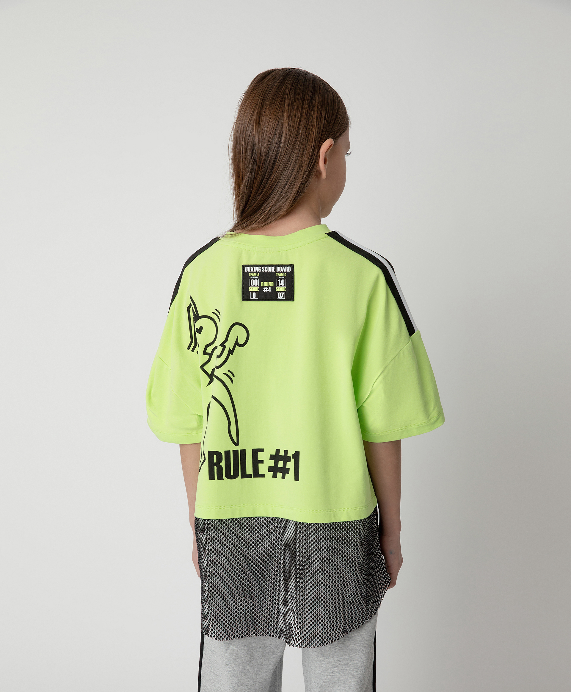 фото Футболка составная салатово-серая gulliver