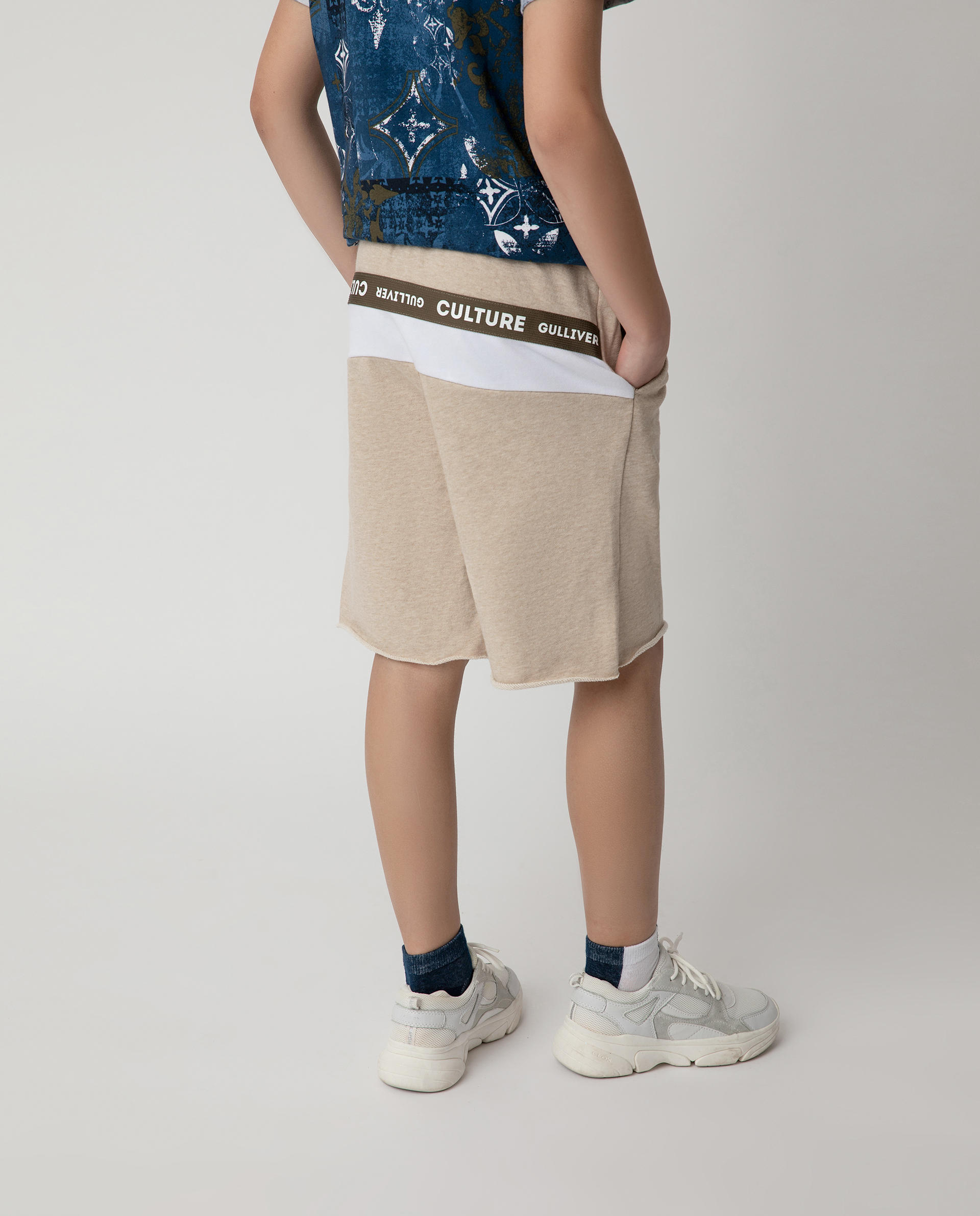 фото Шорты бежевые трикотаж gulliver