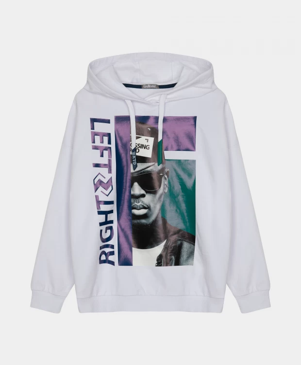 фото Худи белое с принтом gulliver (158)