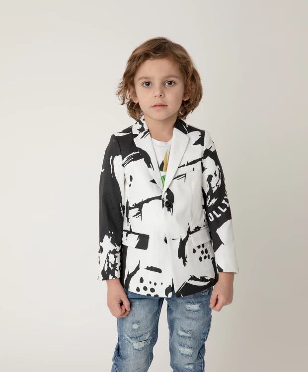 Пиджак черно-белый с принтом Gulliver (104)