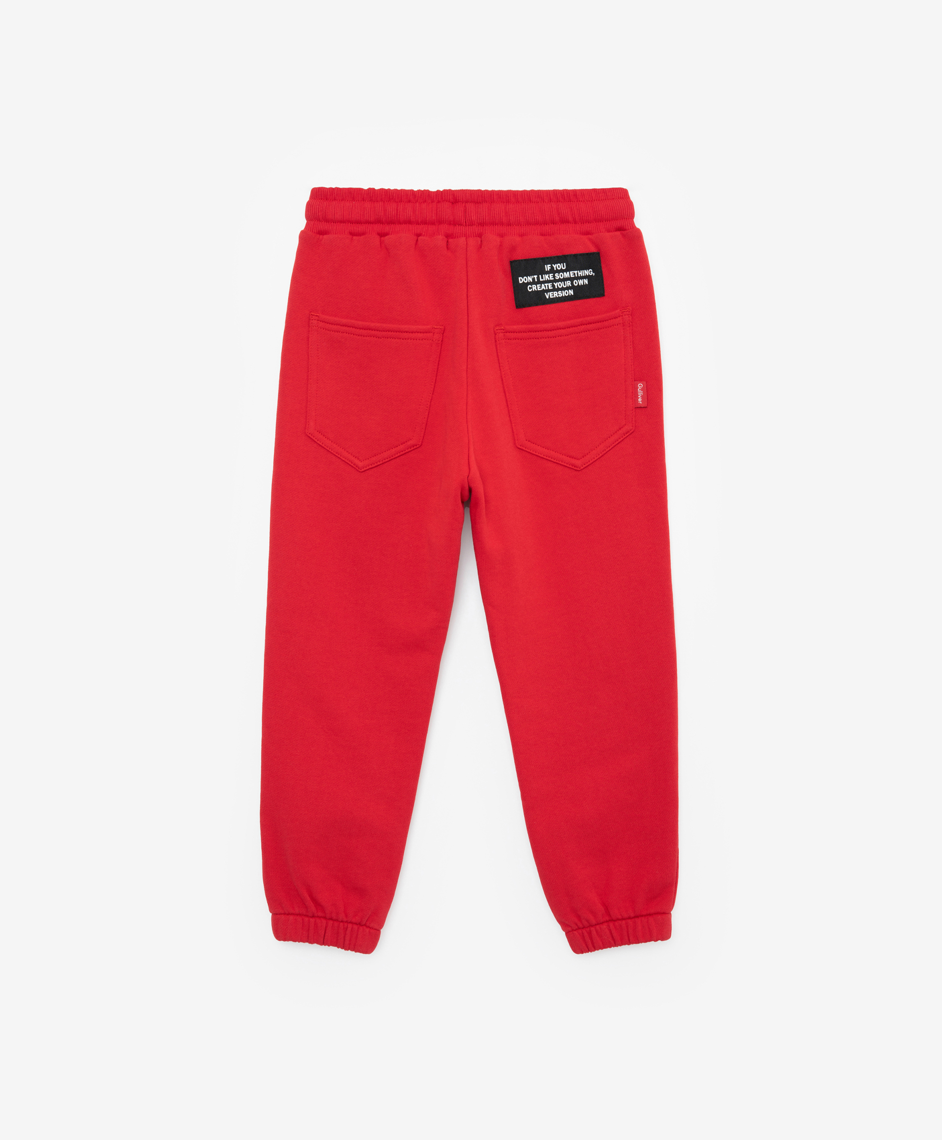 Трикотажные брюки из футера красные Gulliver 12201GMC5601, размер 110, цвет красный - фото 5
