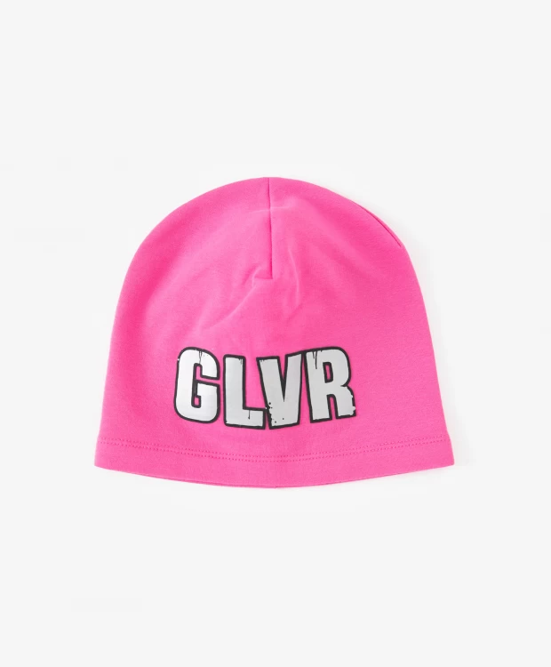 Трикотажная шапка из футера розовая Gulliver (52)
