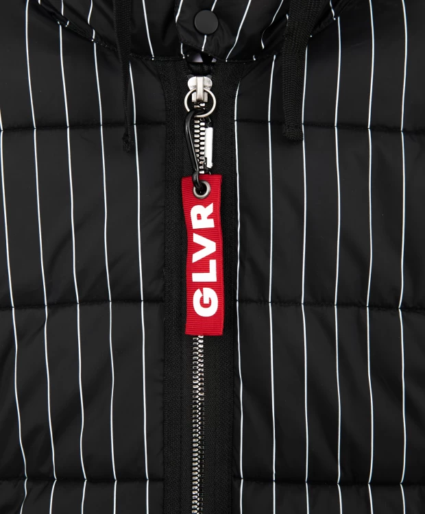 Куртка демисезонная из плащовки в полоску с принтом черная Gulliver (104), размер 104 Куртка демисезонная из плащовки в полоску с принтом черная Gulliver (104) - фото 5