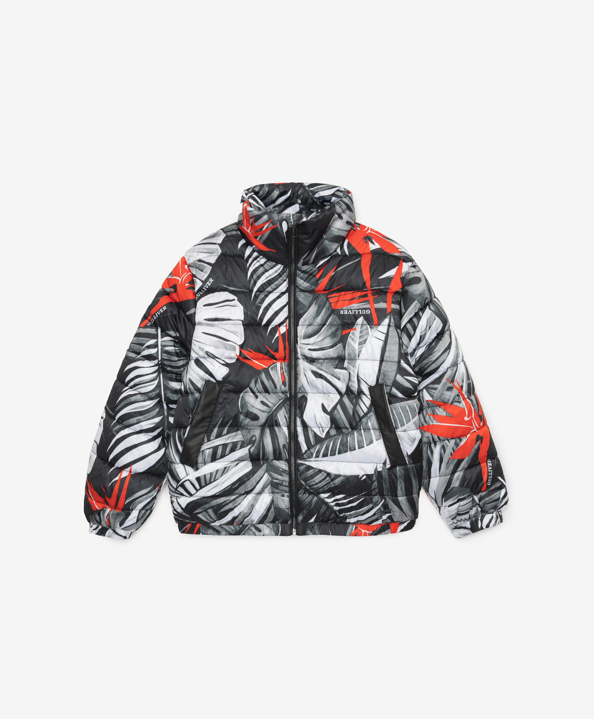 Куртка на искусственном пуху с тропическим принтом Gulliver 12207GJC4104, размер 140, цвет мультицвет - фото 4