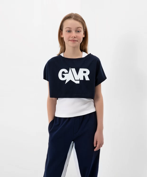 Комплект из укороченной футболки оверсайз и майки Gulliver (140)